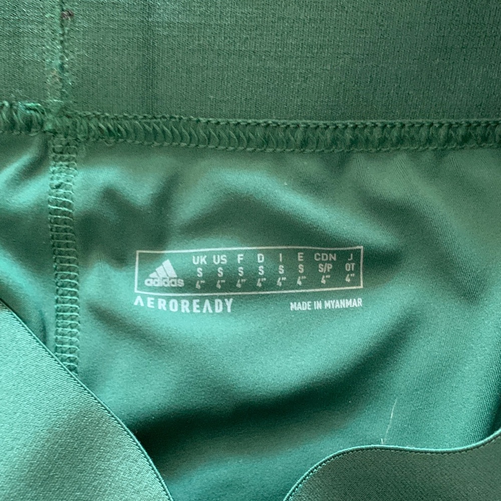 Adidas Women's Emerald Green Athletic Shorts - Picture 2 of 2